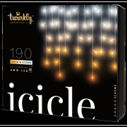 Twinkly Icicle  190 AWW LED Icicle Lights String, Amber, Warm White, Cold White jgcsapfzr TWI190GOP-TEU