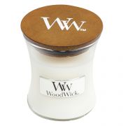 WoodWick White Teak illatgyertya 'kicsi' veg illatgyertya