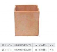 Terracotte Italia Quadro Liscio Bassso Galestro 18x18X cm agyag nvnytart
