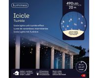 Lumineo icicle twinkle meleg fehér led jégcsapfüzér, 490 égővel