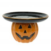  Halloweeni kerámia tányér tökkel 23,5x23,5x15cm
