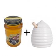  Termelői ámorakác méz csurgatóval és kerámia méztartóval
