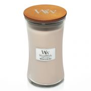 WoodWick Vanilla & Sea Salt illatgyertya 'nagy' üveg illatgyertya